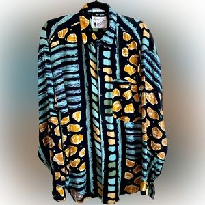 Bold Patterned Casual Button Down Shirt